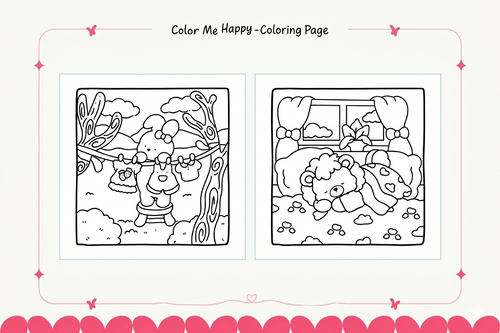 Cozy Friends Cute & Comfy Coloring Pages